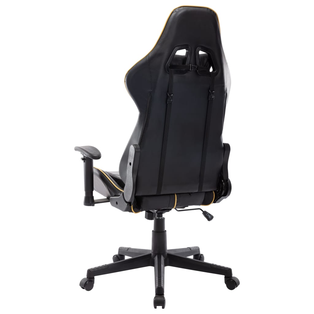 fekete és arany színű műbőr gamer szék