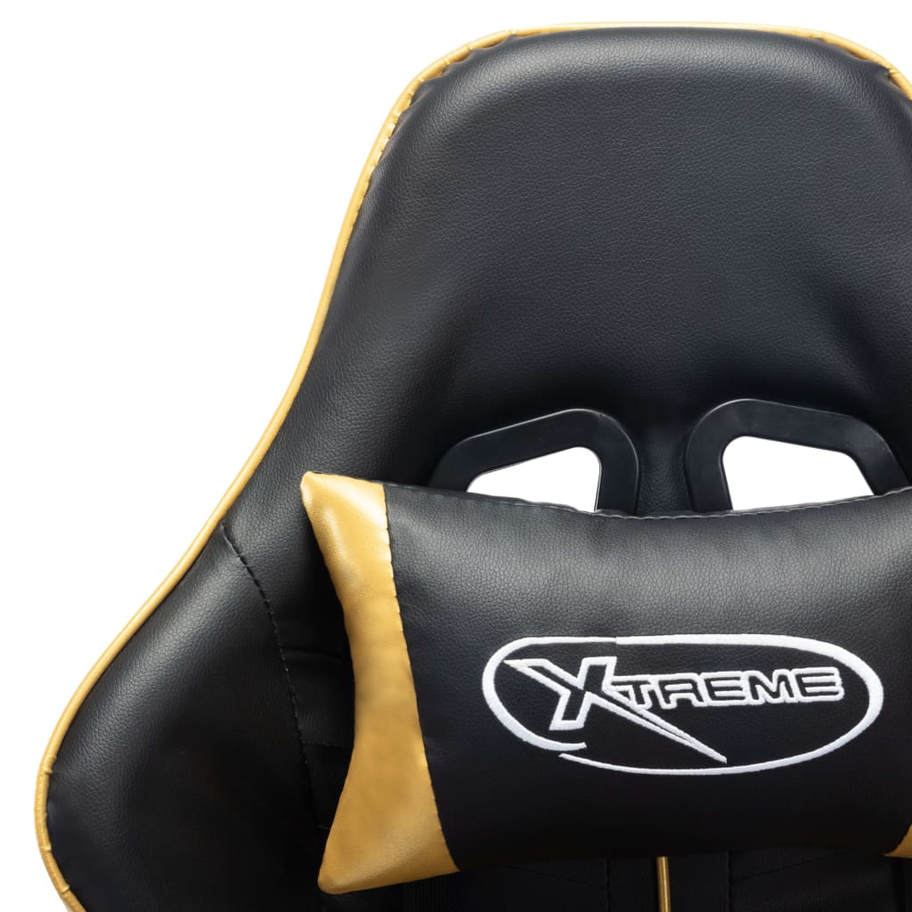 fekete és arany színű műbőr gamer szék