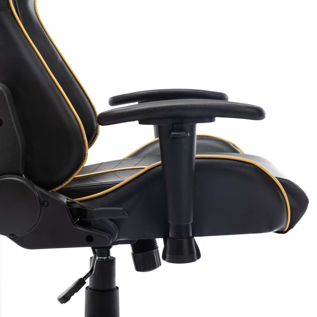 fekete és arany színű műbőr gamer szék