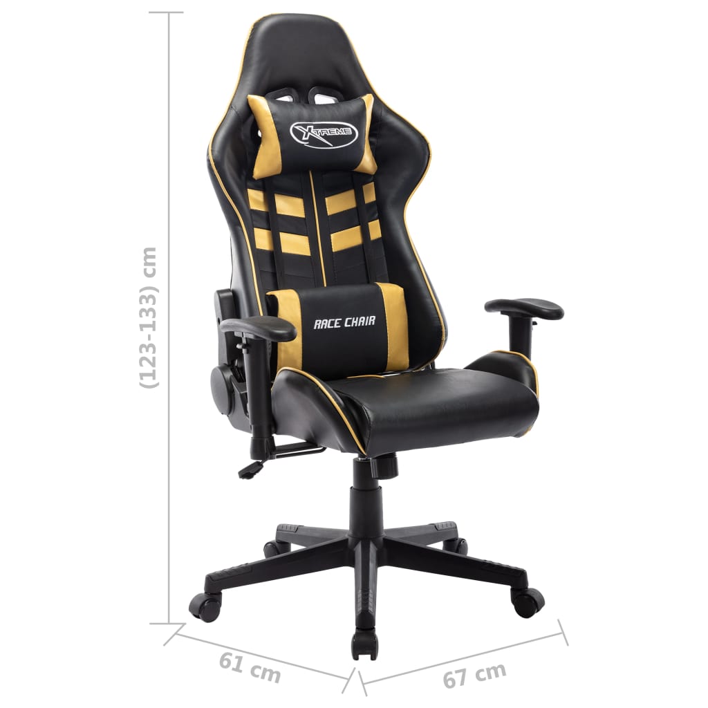 fekete és arany színű műbőr gamer szék