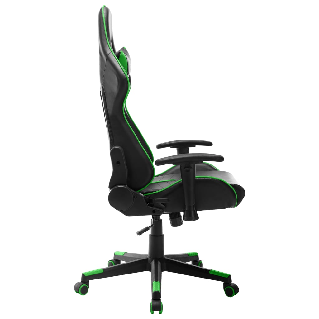 fekete és zöld műbőr gamer szék