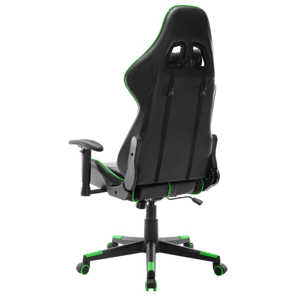 fekete és zöld műbőr gamer szék