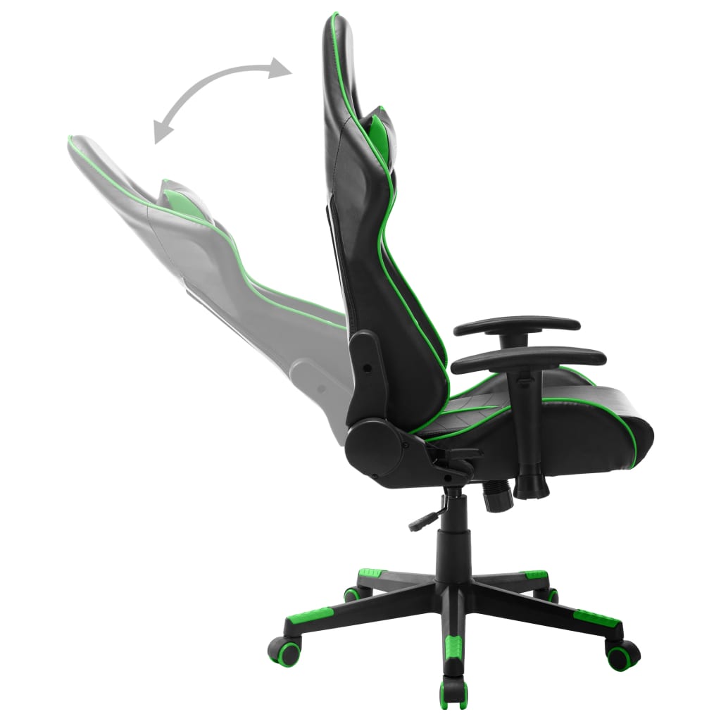 fekete és zöld műbőr gamer szék