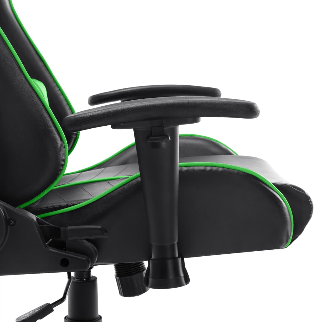 fekete és zöld műbőr gamer szék