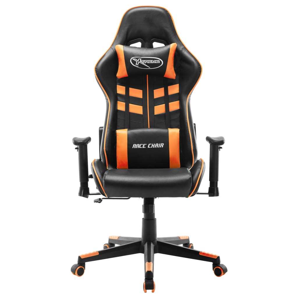 fekete és narancssárga műbőr gamer szék