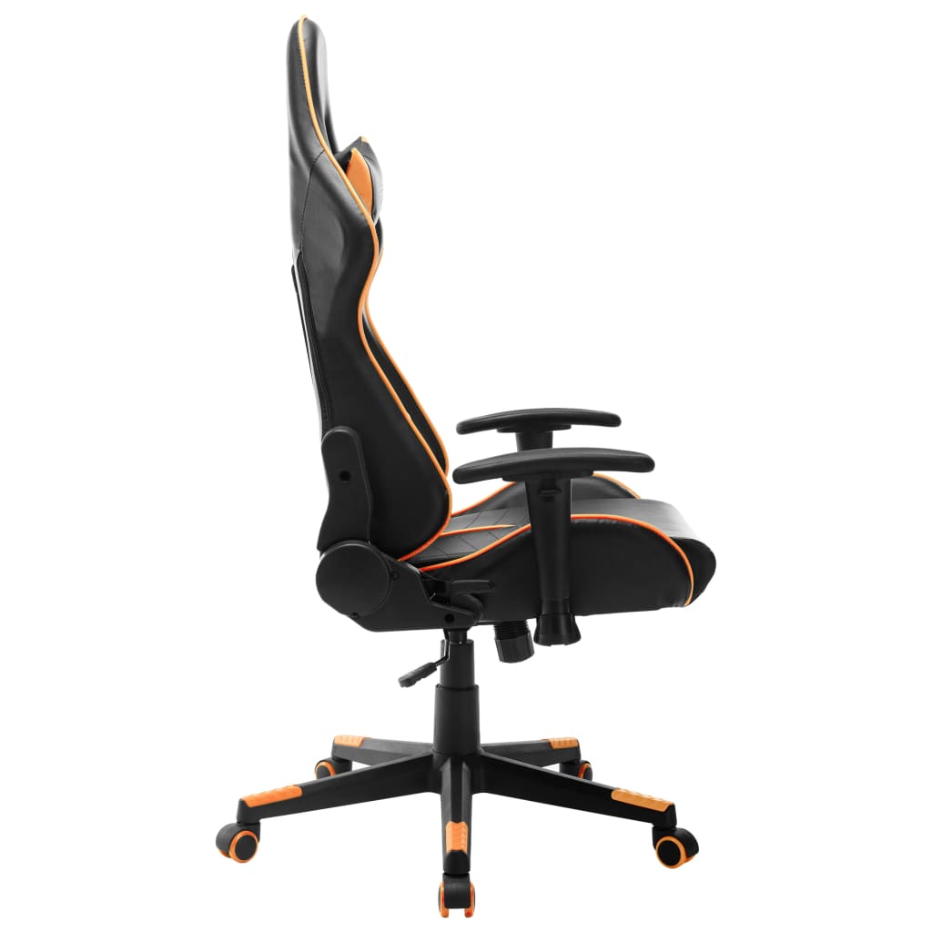 fekete és narancssárga műbőr gamer szék