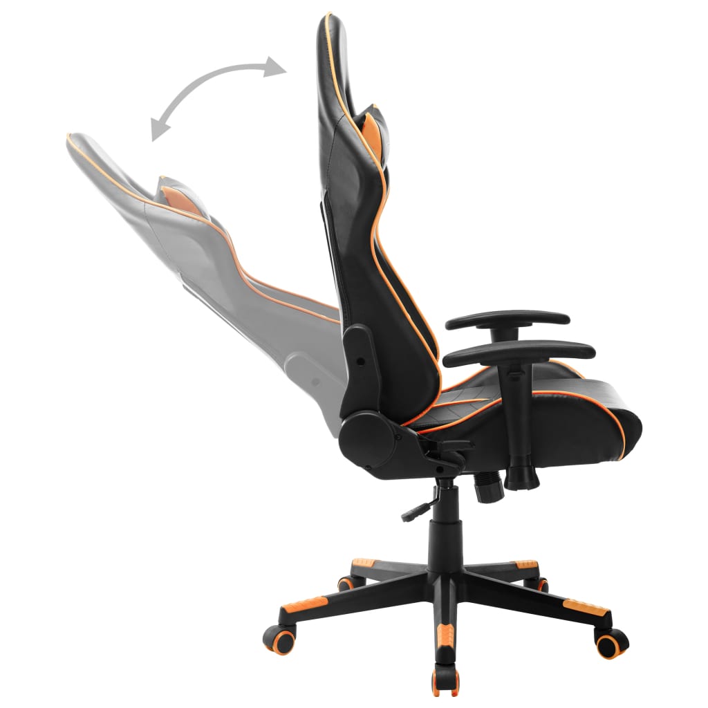 fekete és narancssárga műbőr gamer szék