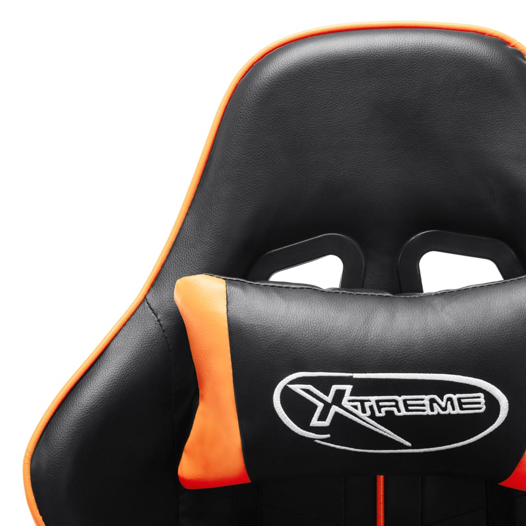 fekete és narancssárga műbőr gamer szék