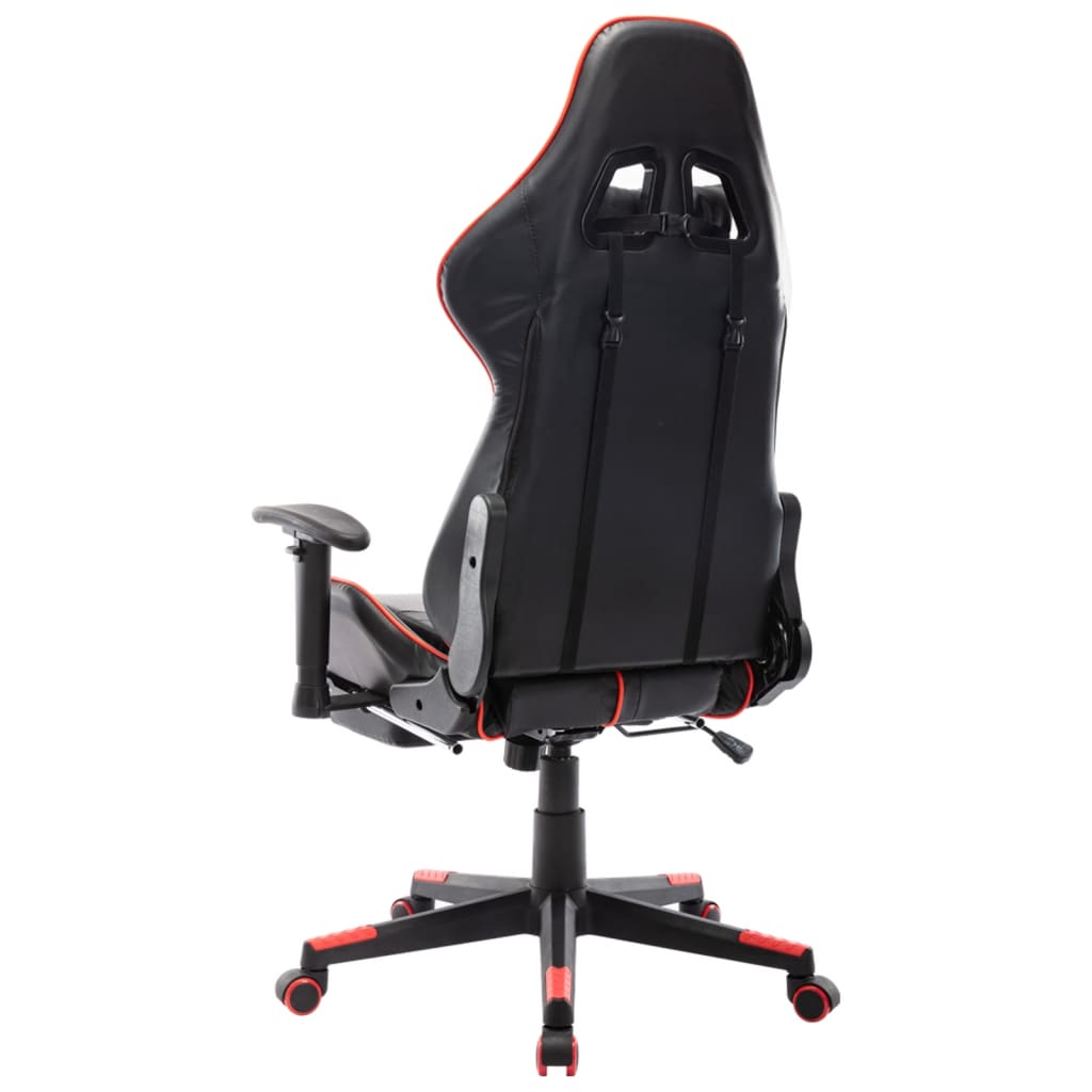 fekete és piros műbőr gamer szék lábtámasszal