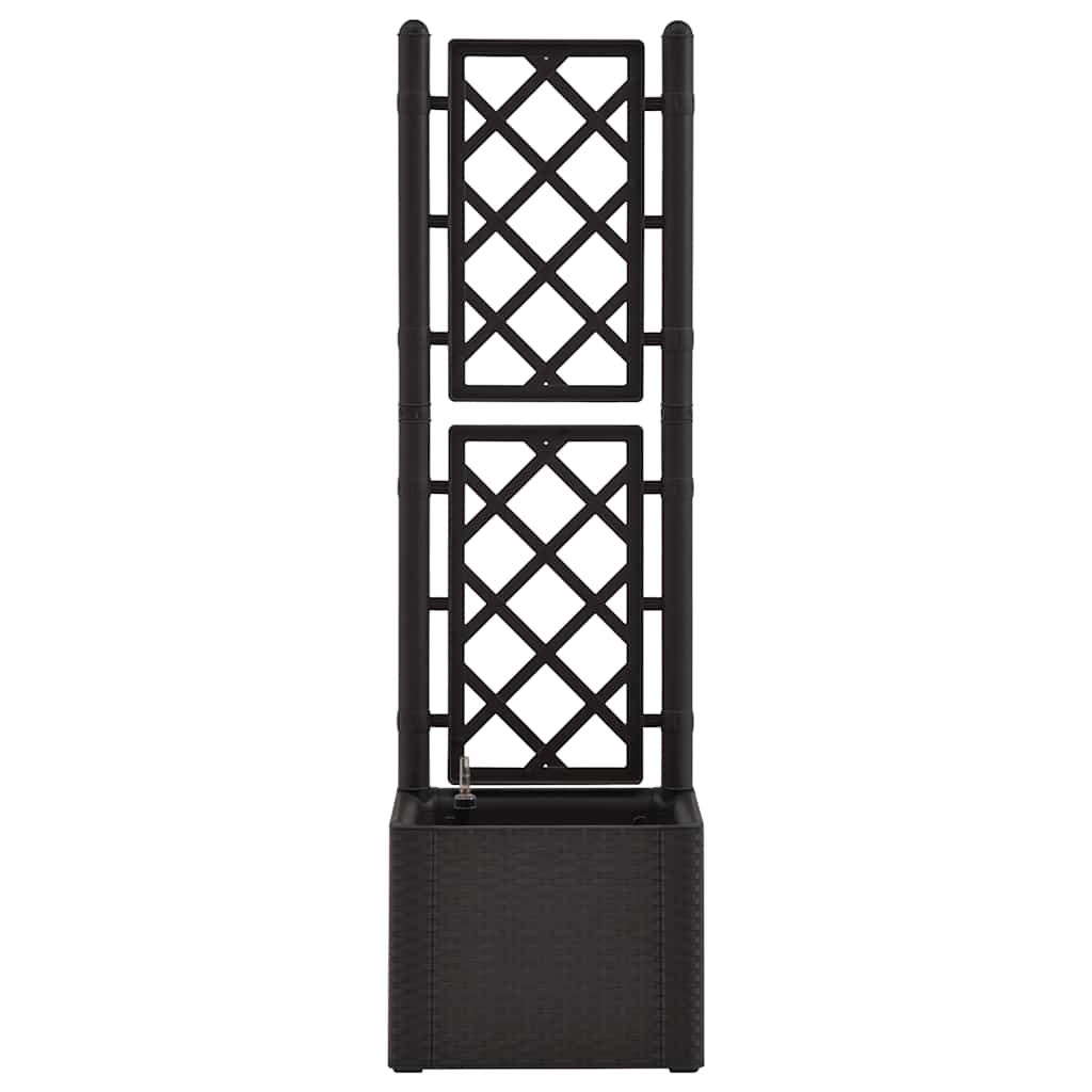 antracitszürke kerti magaságyás ráccsal és öntözőrendszerrel