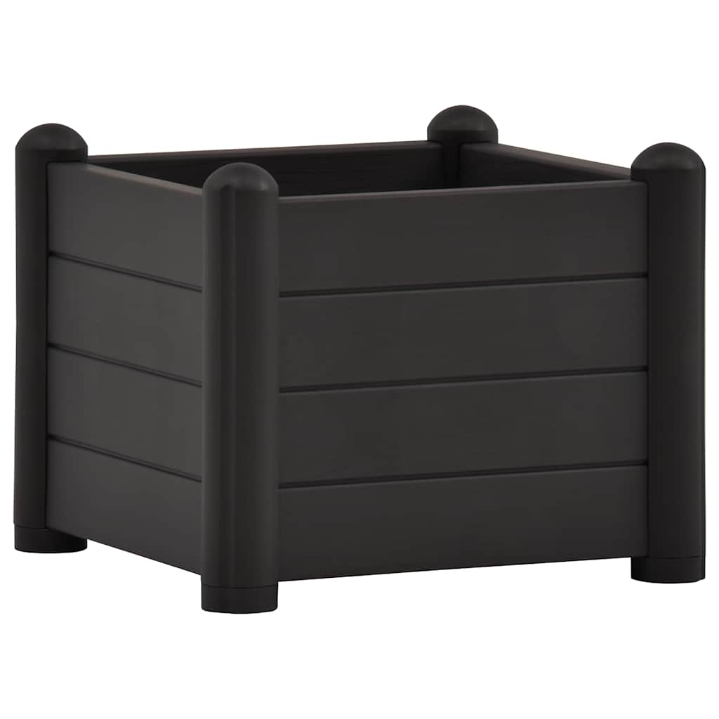 antracitszürje kerti PP magaságyás 43 x 43 x 35 cm