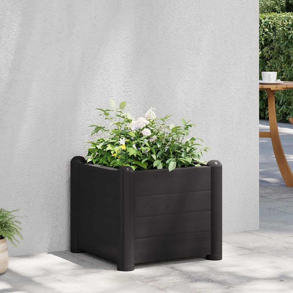 antracitszürje kerti PP magaságyás 43 x 43 x 35 cm