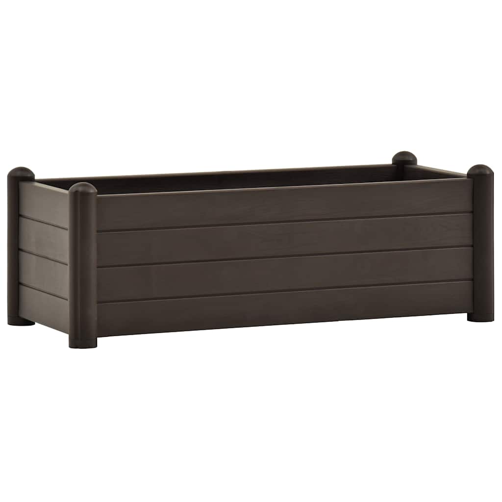 kávészínű kerti PP magaságyás 100 x 43 x 35 cm