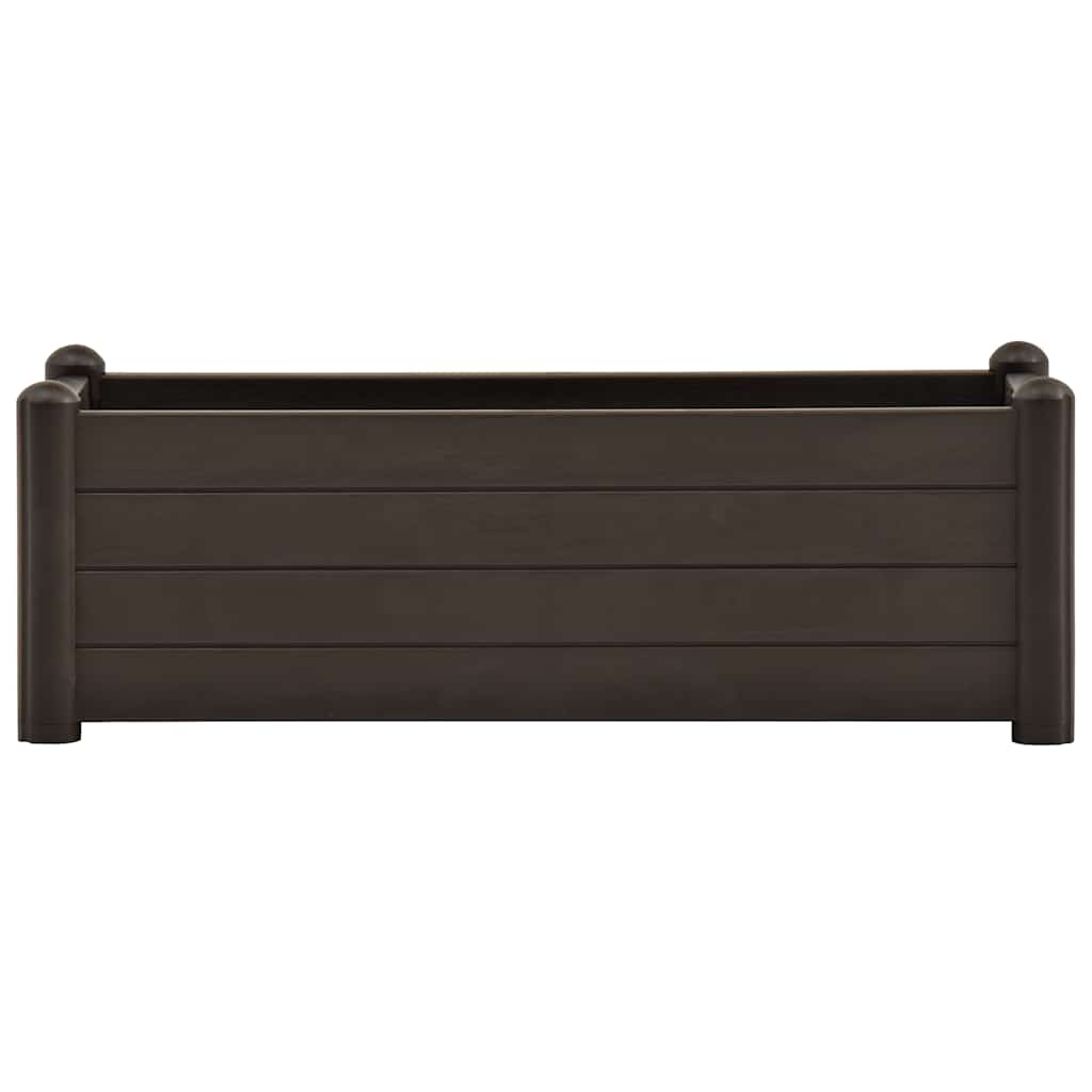 kávészínű kerti PP magaságyás 100 x 43 x 35 cm