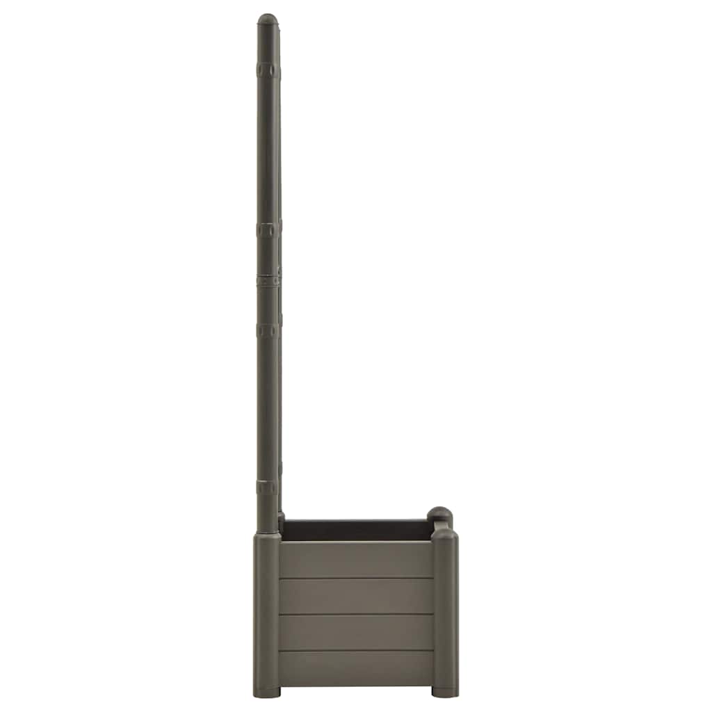antracitszürke polipropilén rácsos kerti ültető 43x43x142 cm