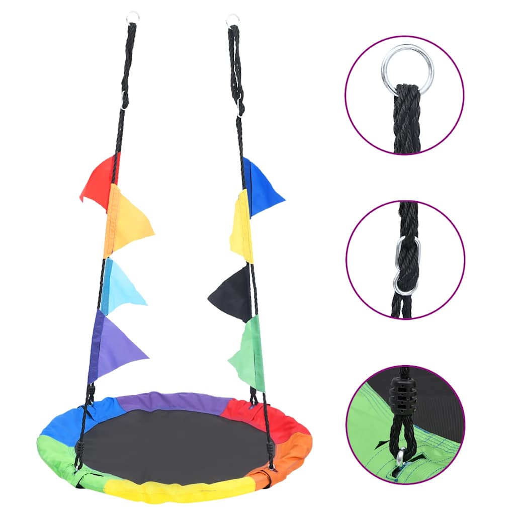 szivárványhinta zászlókkal 100 cm