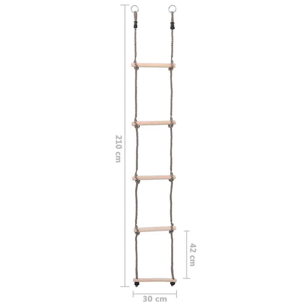 ötfokos tömör fenyőfa létra 210 cm