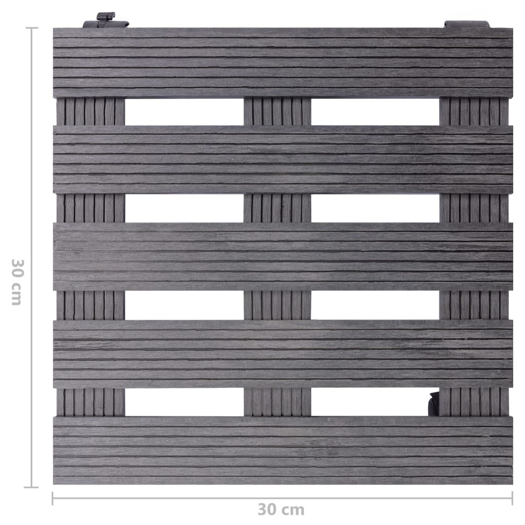 2 db szürke WPC görgős virágtartó 30 x 30 x 7,5 cm