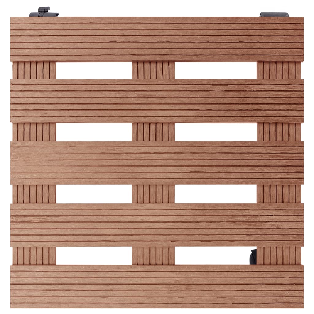 2 db barna WPC görgős virágtartó 30 x 30 x 7,5 cm