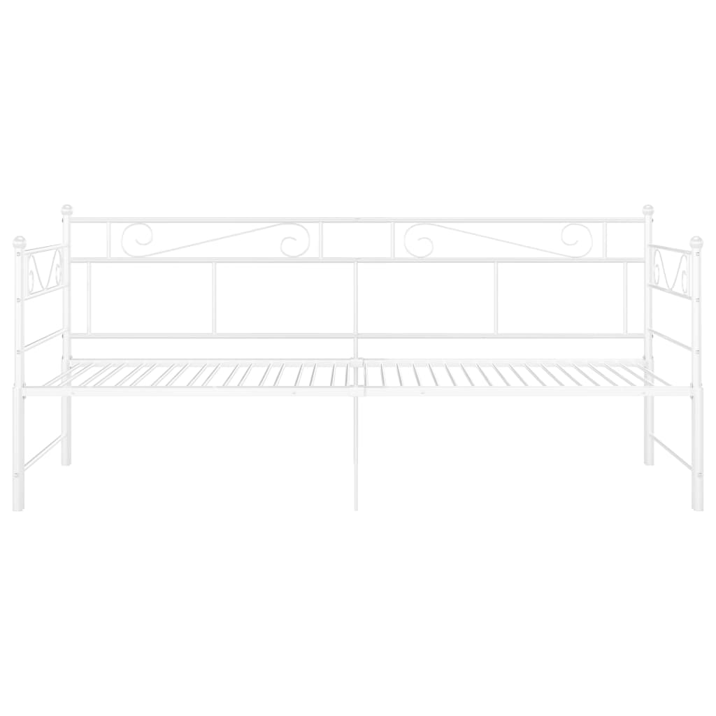 fehér fém kihúzható kanapéágy-keret 90 x 200 cm