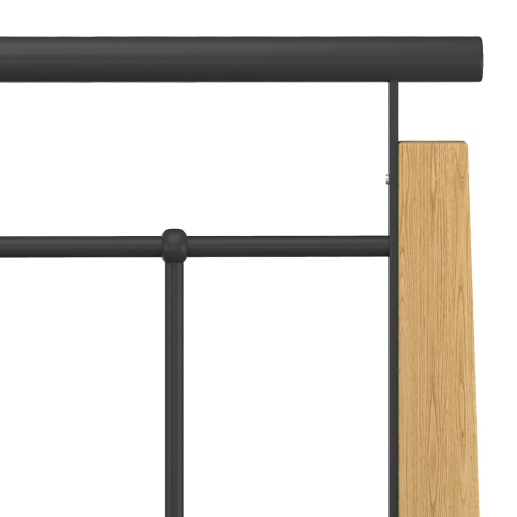 fém és tömör tölgyfa ágykeret 90 x 200 cm
