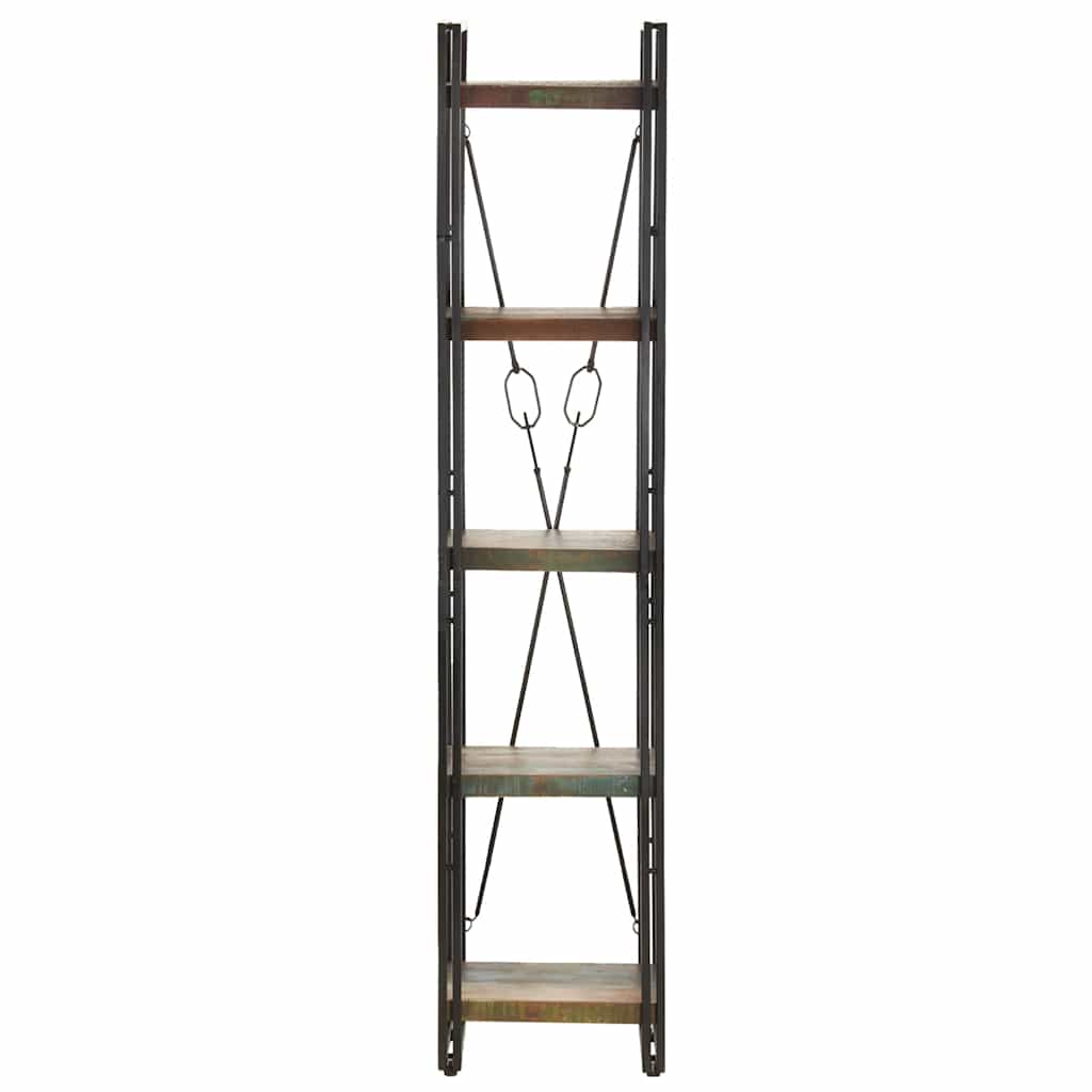 5 szintes tömör újrahasznosított fa könyvespolc 40x30x180 cm