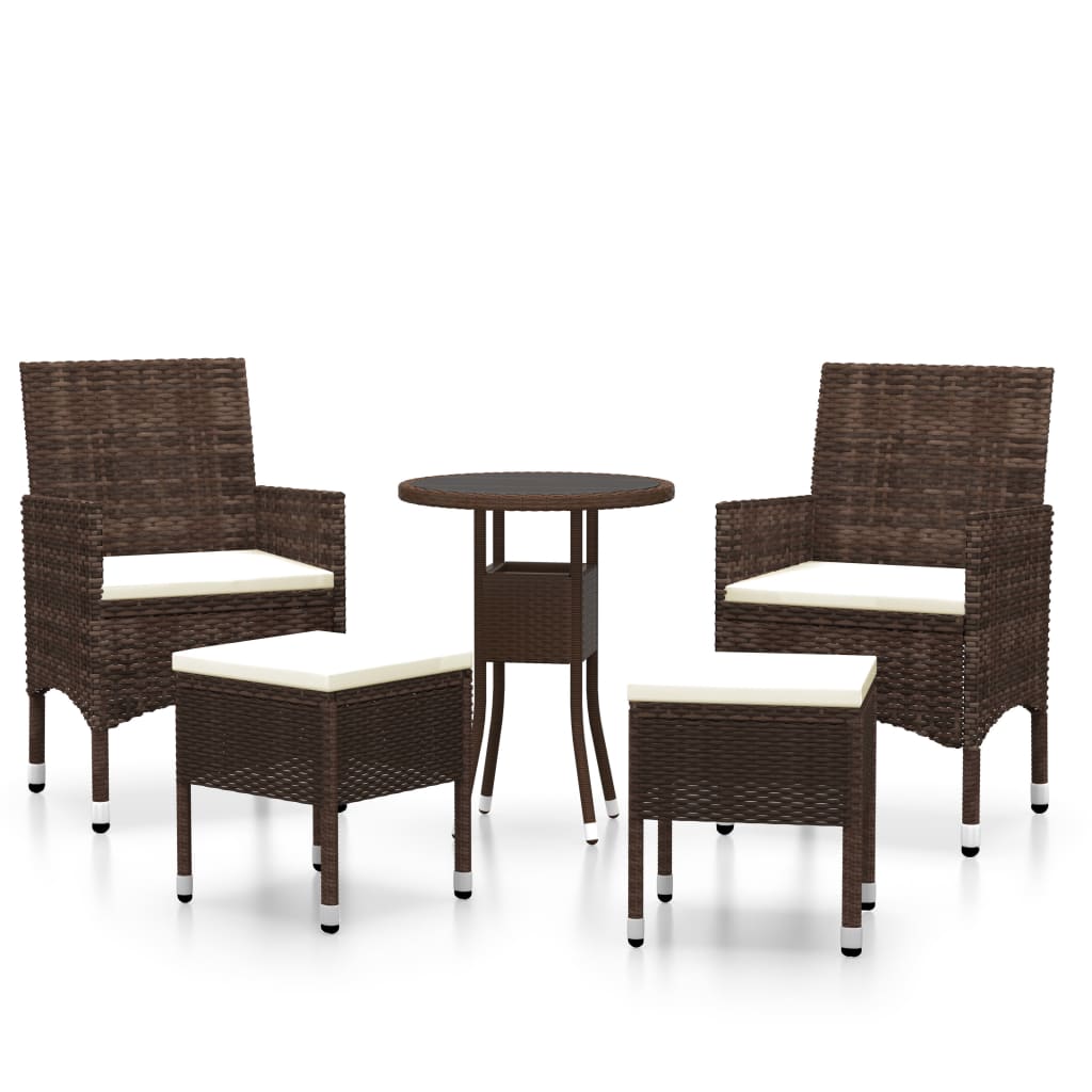 5 részes barna polyrattan kerti ülőgarnitúra