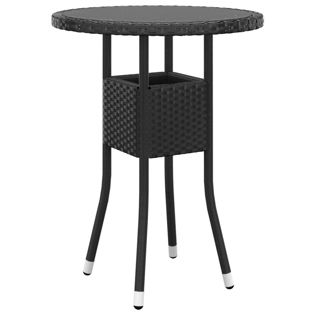 5 részes fekete polyrattan kerti ülőgarnitúra