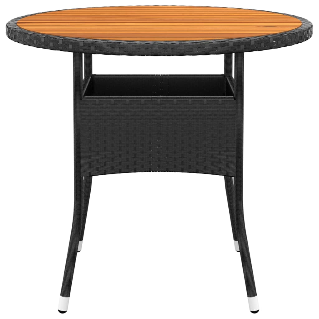 3 részes fekete polyrattan kerti étkezőgarnitúra