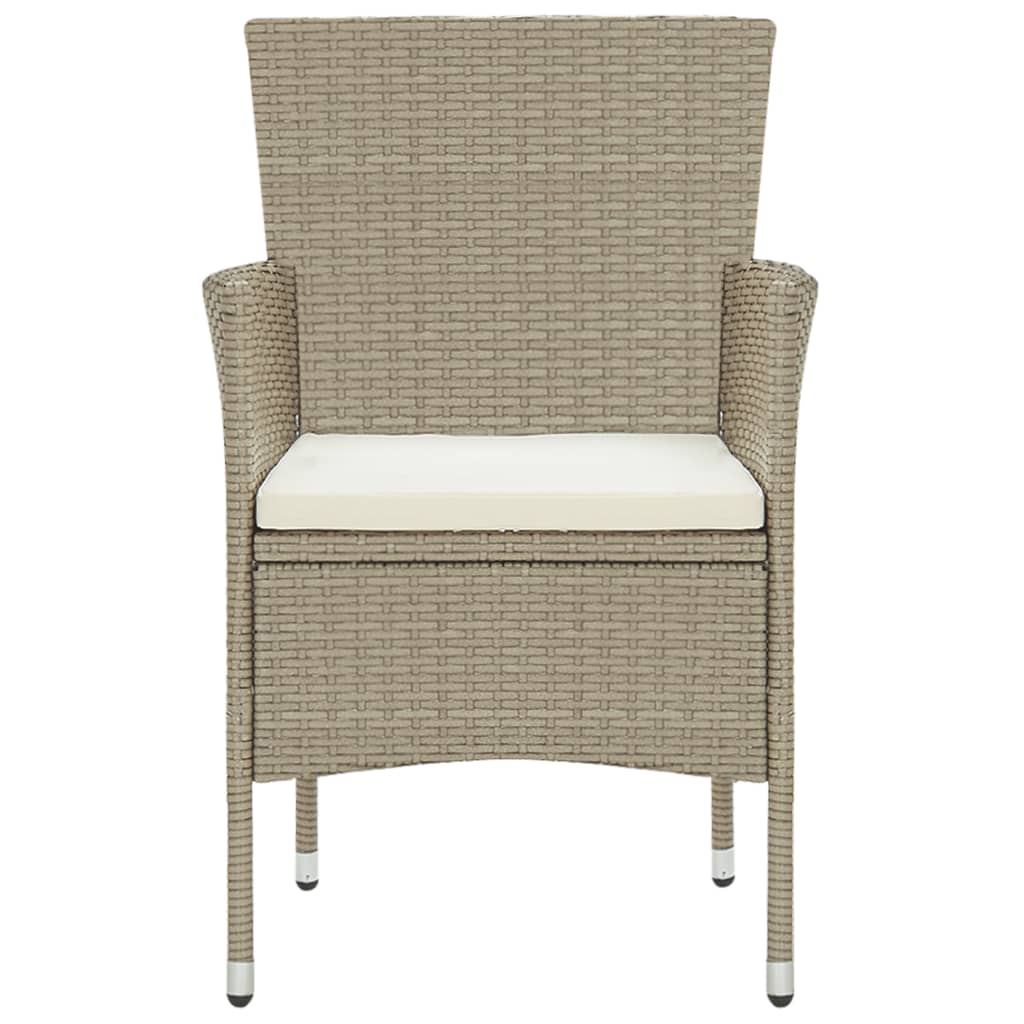 5 részes bézs polyrattan kerti étkezőgarnitúra