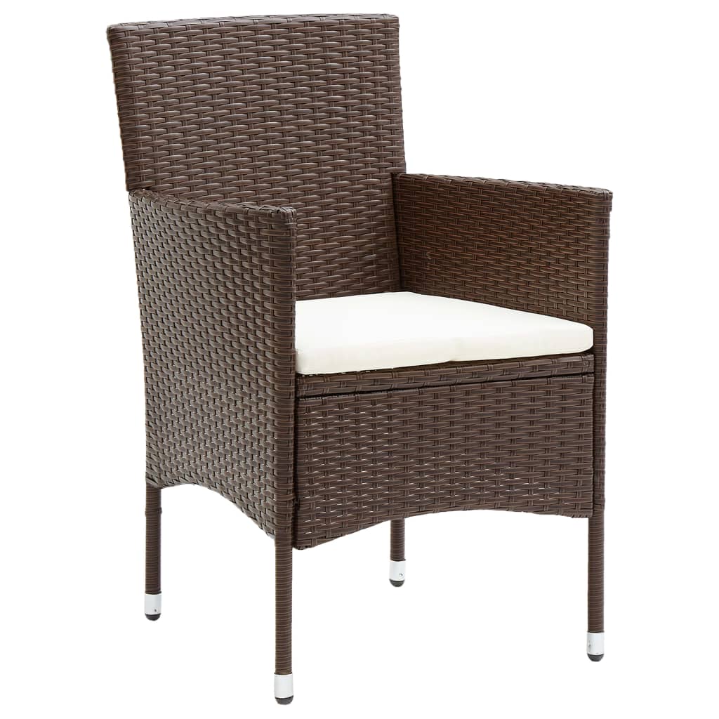 5 részes barna polyrattan kerti étkezőgarnitúra
