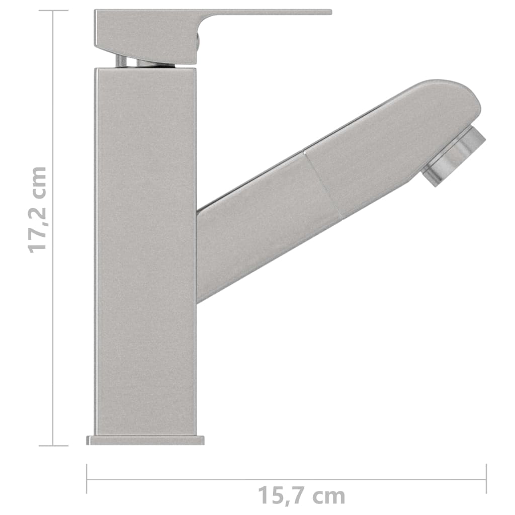 ezüst kihúzható fürdőszobai mosdócsaptelep 157 x 172 mm