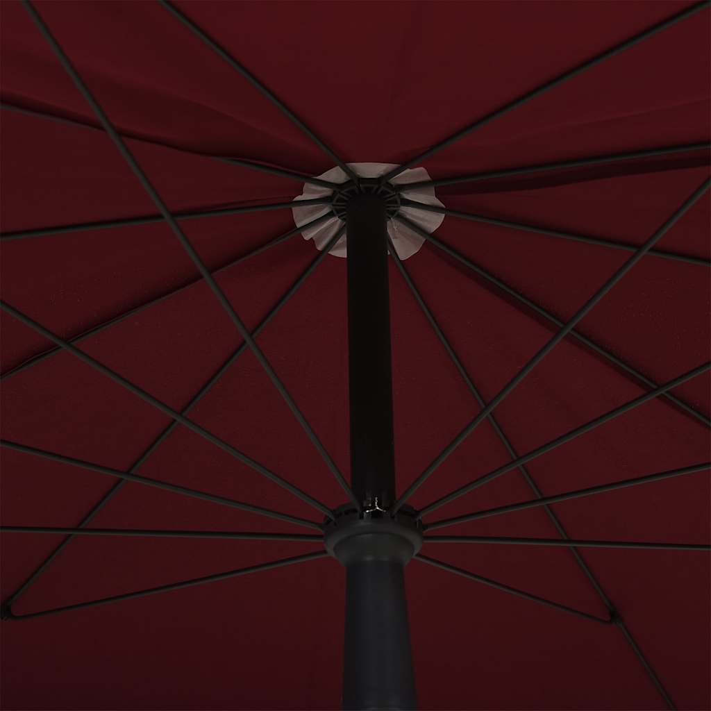 bordó napernyő rúddal 200 x 130 cm
