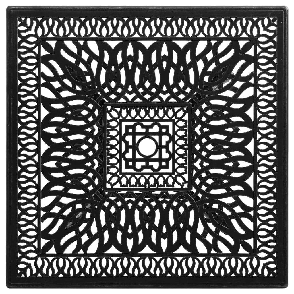 fekete öntött alumínium kerti asztal 90 x 90 x 73 cm