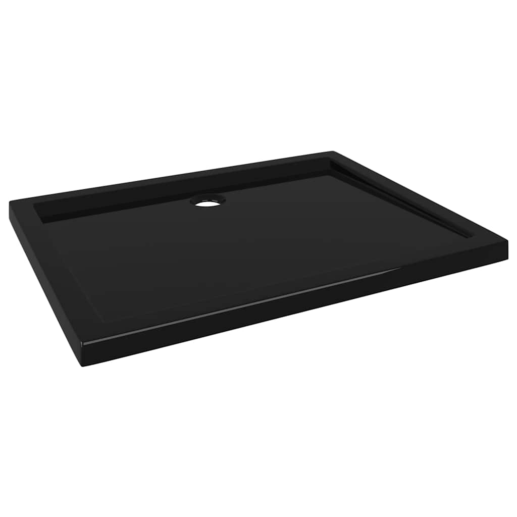 téglalap alakú fekete ABS zuhanytálca 70 x 90 cm