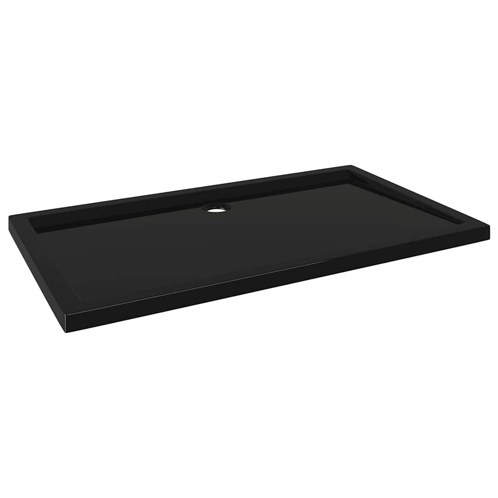 téglalap alakú fekete ABS zuhanytálca 70 x 120 cm