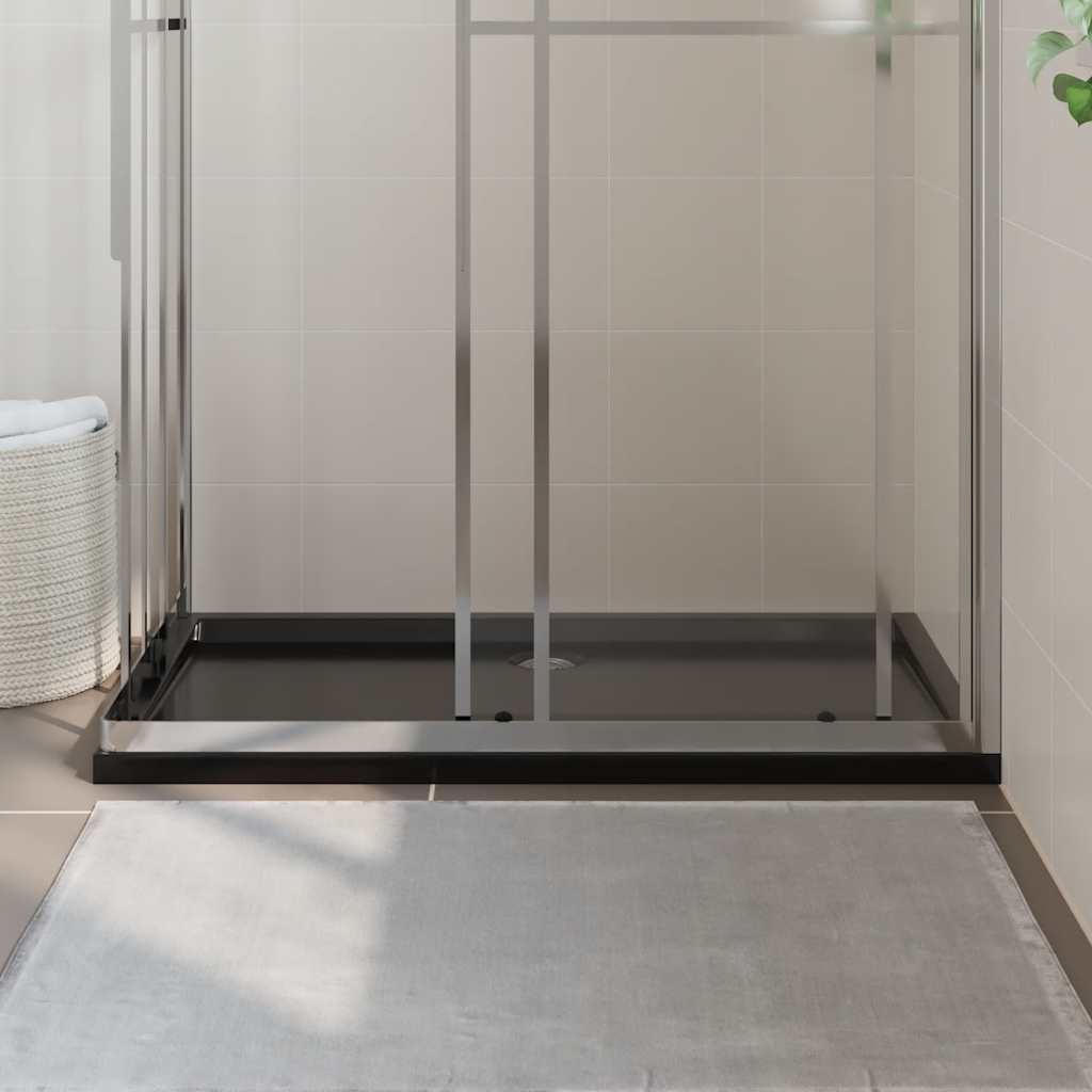 téglalap alakú fekete ABS zuhanytálca 70 x 120 cm