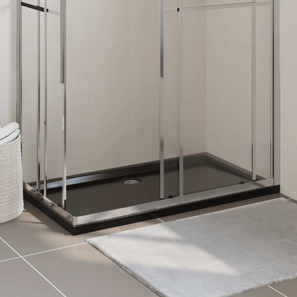 téglalap alakú fekete ABS zuhanytálca 70 x 120 cm