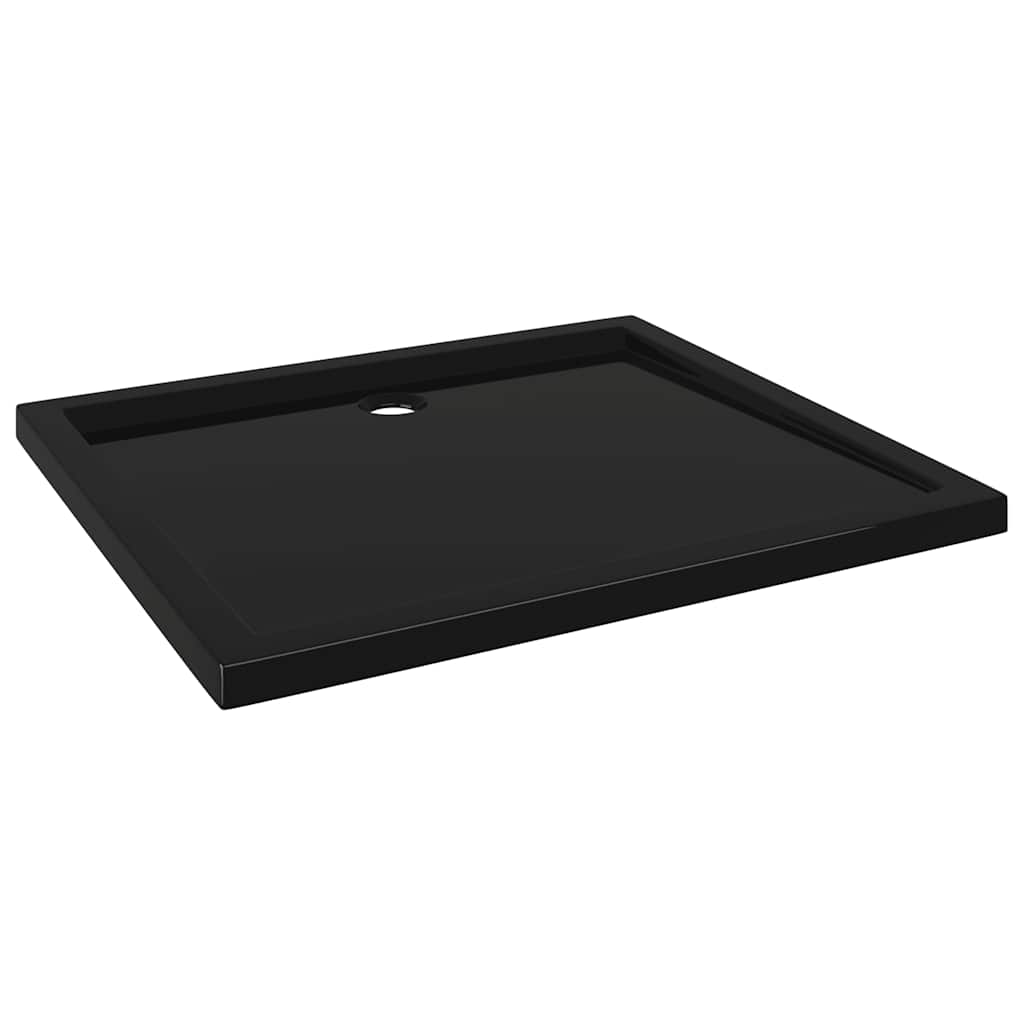 téglalap alakú fekete ABS zuhanytálca 80 x 90 cm