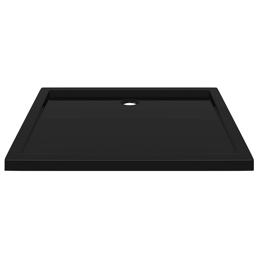 téglalap alakú fekete ABS zuhanytálca 80 x 90 cm