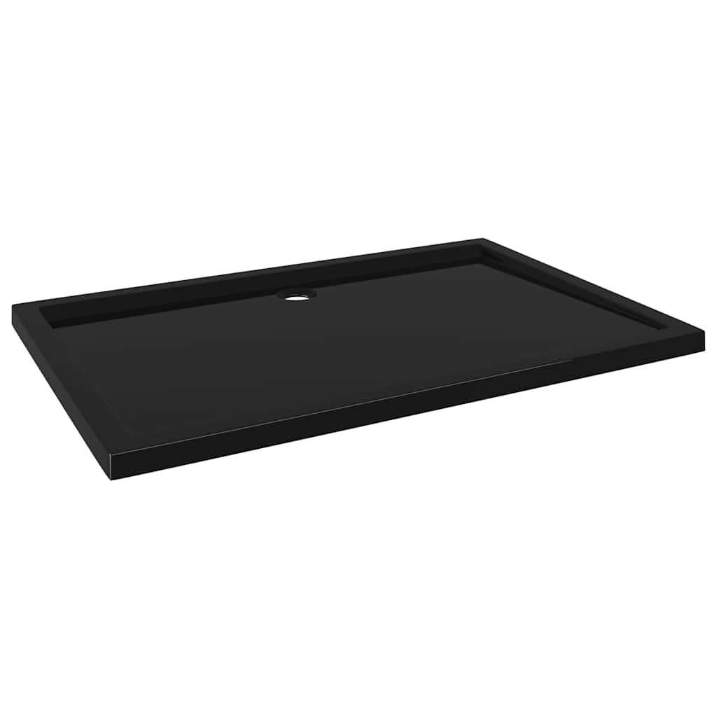 téglalap alakú fekete ABS zuhanytálca 80 x 120 cm