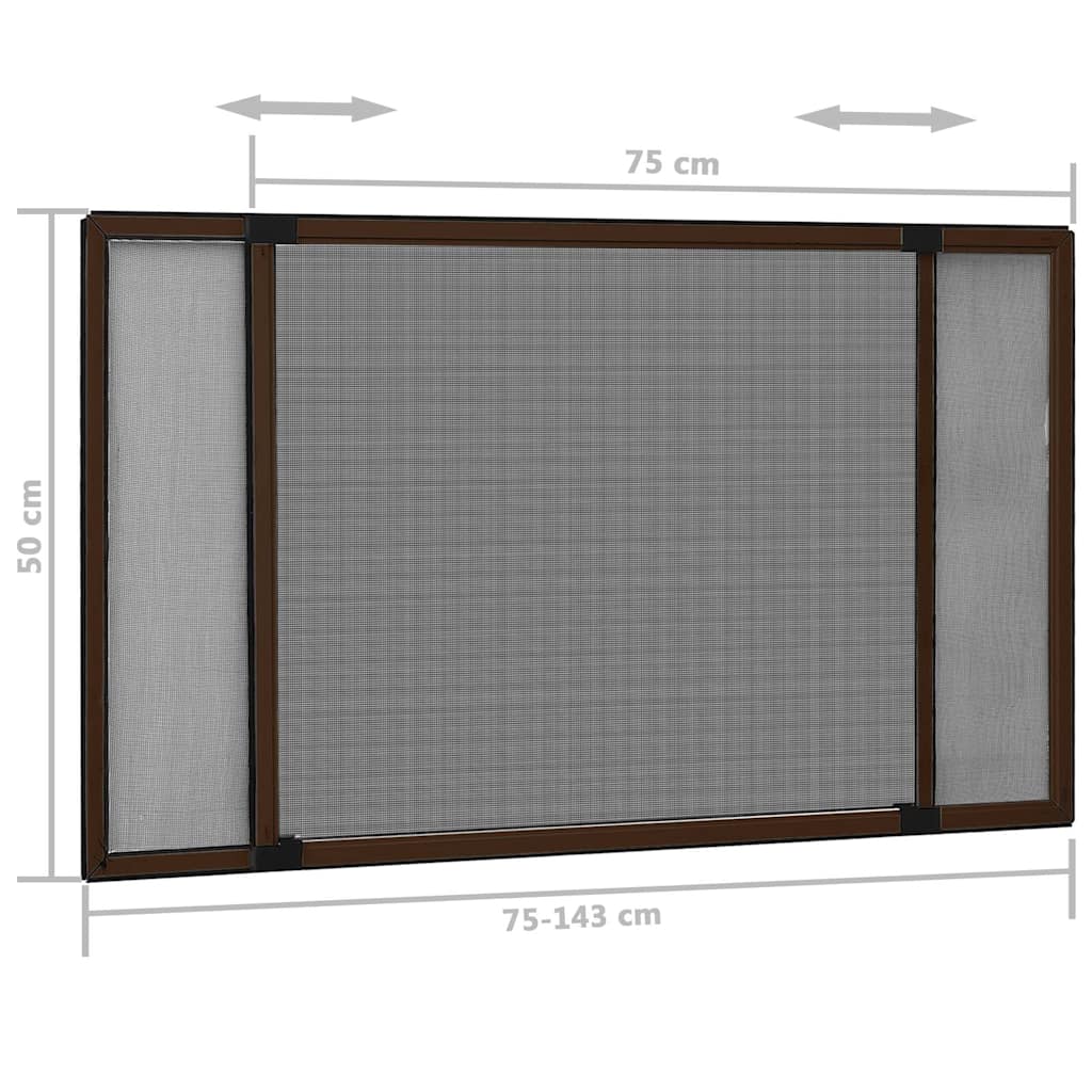 barna lehúzható ablakszúnyogháló 70 x 150 cm
