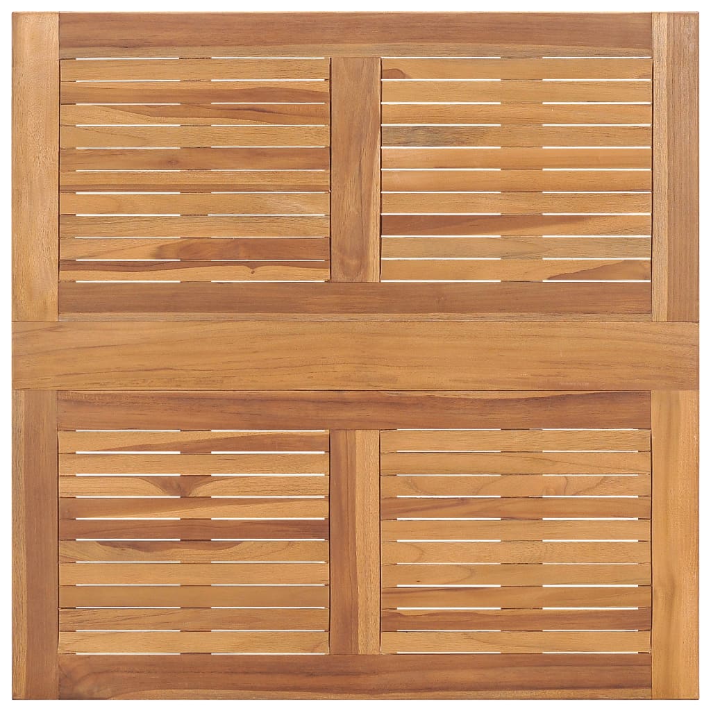 összecsukható tömör tíkfa kerti étkezőasztal 90 x 90 x 75 cm