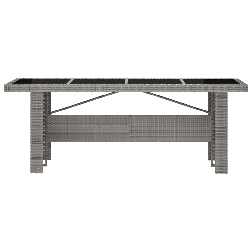 7 részes szürke polyrattan kültéri étkezőgarnitúra párnákkal