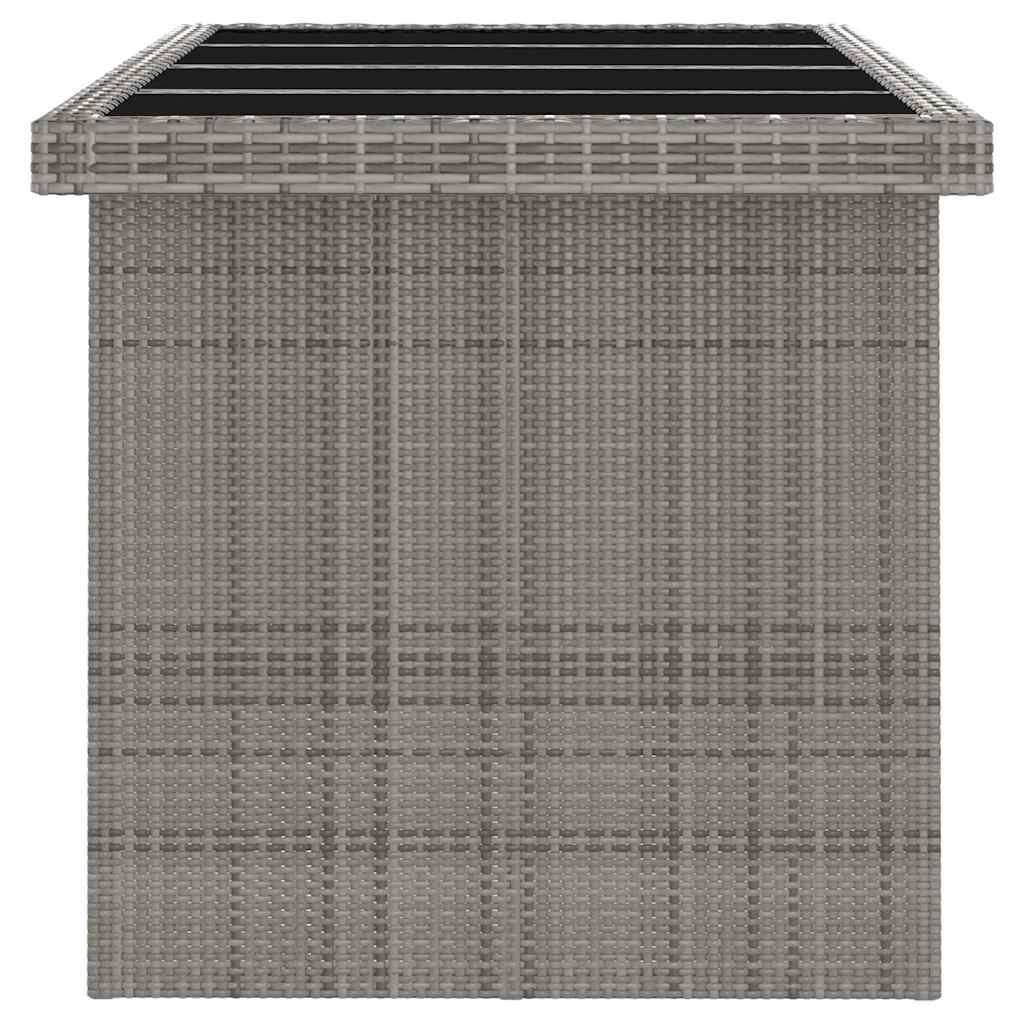 7 részes szürke polyrattan kültéri étkezőgarnitúra párnákkal