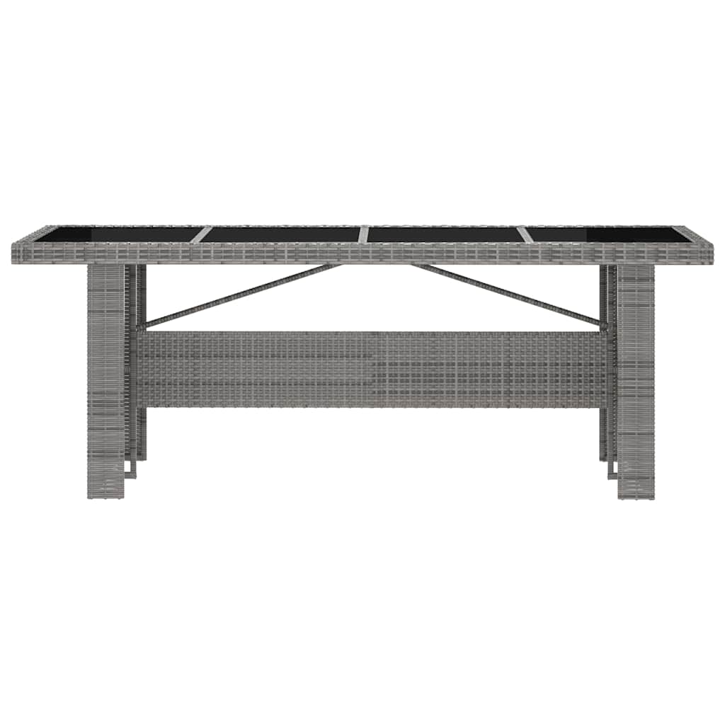 11 részes szürke polyrattan kültéri étkezőszett párnákkal