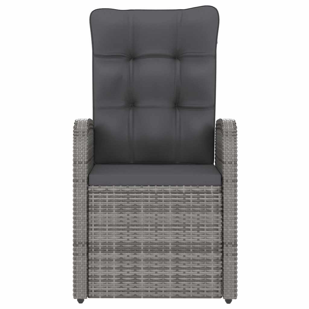 11 részes szürke polyrattan kültéri étkezőszett párnákkal