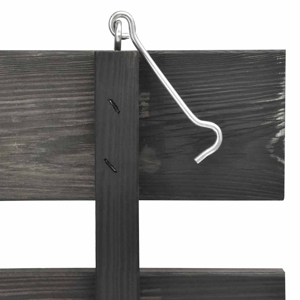 festett tömör fenyőfa tripla kerekeskuka-tároló 210x75x121 cm