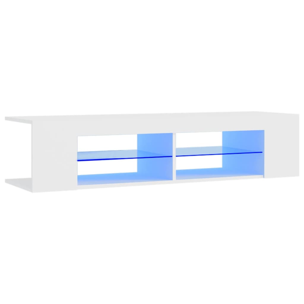 fehér TV-szekrény LED-lámpákkal 135 x 39 x 30 cm