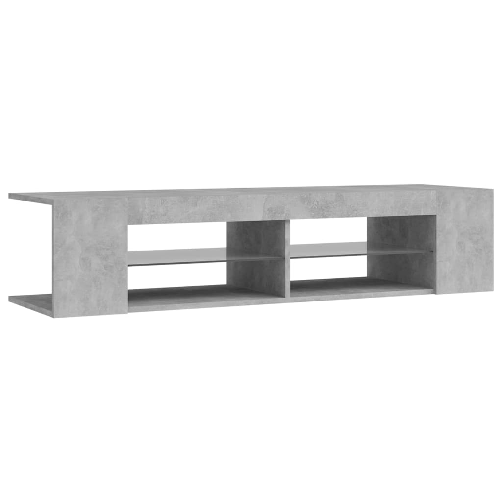 betonszürke TV-szekrény LED-lámpákkal 135 x 39 x 30 cm
